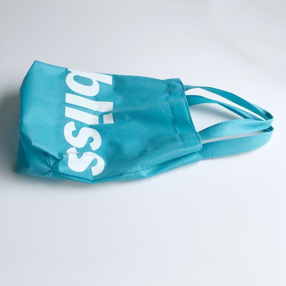 Bliss Logo Screen Printed Reusable Tote Bag North South Shopper Spa Caddy - Picture 8 of 13
